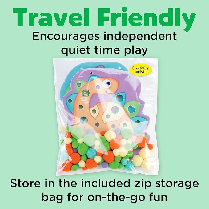 Creativity for Kids Pom Pom Pictures: Dinosaurs - Toddler Learning Toys, Sensory Play (Ages 3+)