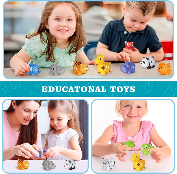 Animal Alphabet Learning Toys for Toddlers Kids 3-5, 10 Unique Animals | 26 Colorful Alphabet Animals | Child-Friendly Design | Learning Feels Like Play | Fine Motor Toys | Perfect Toddler Gift