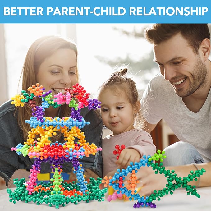 NEOACT 200PCS Building Blocks Kids STEM Toys, Educational Building Toys | Interlocking Plastic Connect Block Manipulatives for Preschool Kids Aged 3+, Creativity Kid Toy Classroom Kindergarten Toys