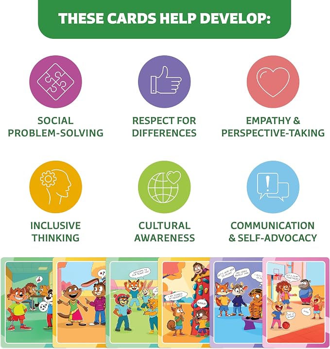 Who What Why Diversity Conversation Cards for Kids, SEL Game, Ages 4+ | Empathy, disability awareness, social skills, coping skills, culture, traditions, therapy and family discussions