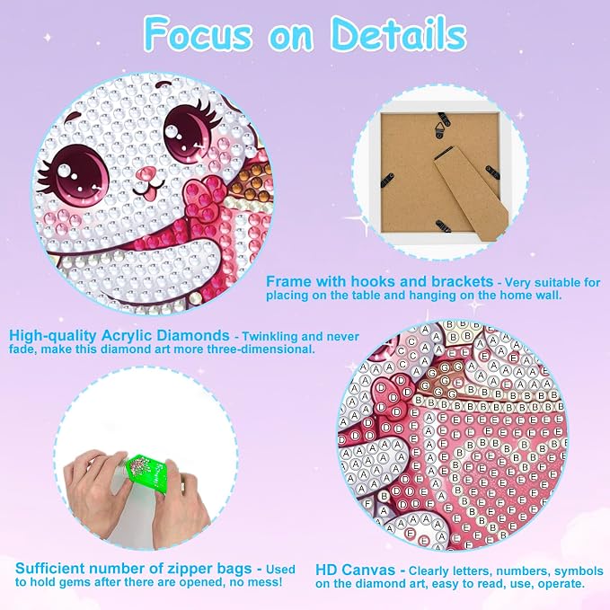 Nardoll Diamond Art Kits - Arts and Crafts - Diamond Art Painting with Wooden Frame - GEM Art for Girls Boys Adults Beginners Home Wall Decor Gifts