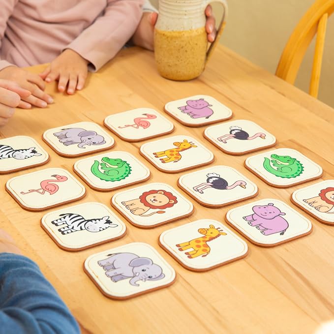 Felt Safari Matching Game for Toddlers – Wild Animal Memory Game & Flash Cards – Soft and Safe for Ages 1+ – Montessori Preschool Learning Activity – Educational Safari Toy for Boys & Girls