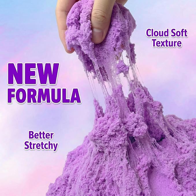 Carolart 10 Colors Cloud Sand, Stretch Sensory Sand Refill for Kids | Cloud clay sensory play set with 10 colors, sensory bin filler, sensory table refill and sand toys for kids ages 3+