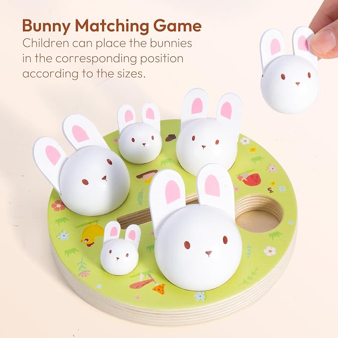 Easter Toys for Toddlers, Magnetic Easter Eggs, Picking Easter Bunny Toy, Montessori Toys for 3 4 5 6 Year Old, Wooden Sensory Color Sorting Toys, Spring Easter Basket Stuffers Gifts for Kids