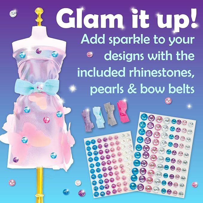 Creativity for Kids Designed by You Glam Studio: Girls' Fashion Designer Craft Kit for Ages 6-8, DIY Arts and Crafts for Kids, Birthday Gifts for Girls, Girl Toys