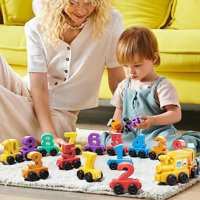 JUKUDAHU Magnet Number Train Set for Toddlers 3-4 Years Old | Counting Toy, Color Sorting Toy, Preschool Educational Activities, Learning Toy, Train Birthday Gifts for Boys Girls 3 4 5