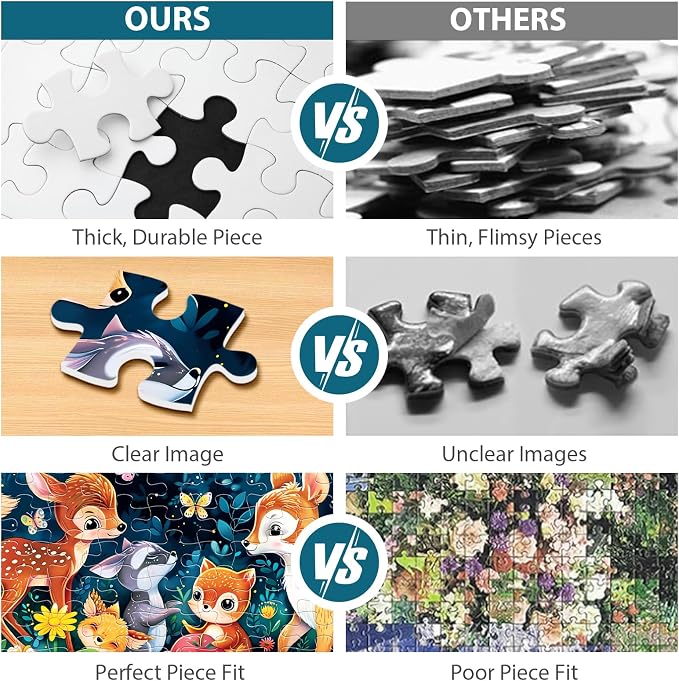 Biarek Puzzles for Kids Ages 4-8, 100 Piece Jigsaw Puzzle for Kids Ages 6-8, Cute Deer Animal Forest Puzzle for Kids Ages 4-6, Educational Learning Toys and Birthday Gifts for Boys and Girls