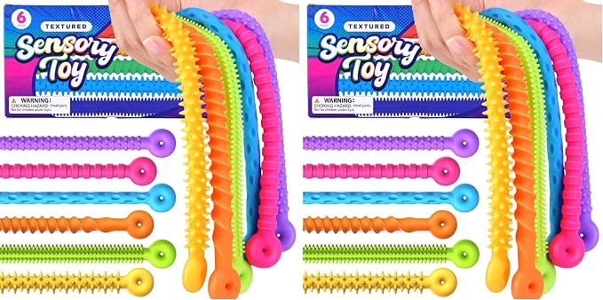 Sensory Toys Fidget Stretchy Strings: Fidget Toys Bracelet for Kids Calming - Adjustable Sensory Bracelet for Autism - Quiet Prizes Box Toys for Classroom 12 Pack