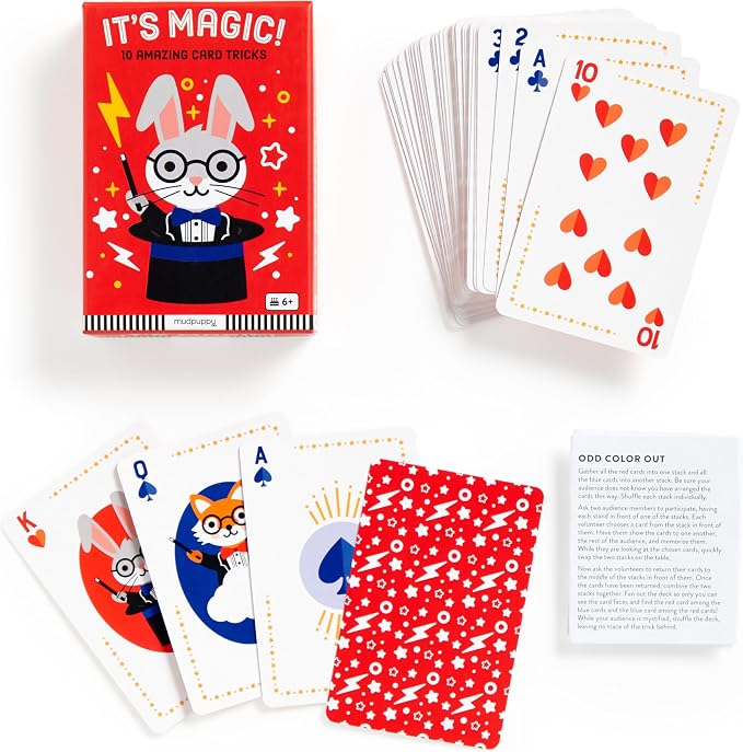 Mudpuppy - It's Magic! Card Games for Kids | Ages 6+, Classic Tricks, Instructions Included, Great for Parties, Family Fun, Screen-Free Play, FSC Certified