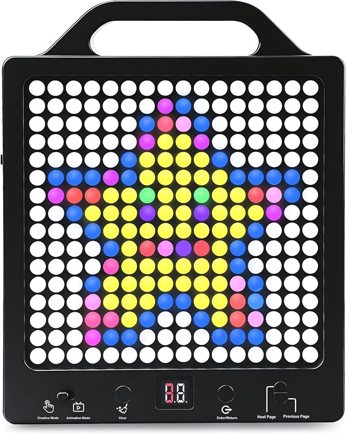 Konijiwa Sensory Toys for Kids with Autism | Light-Up STEM Toy | Screen-Free Travel Toy | No Pegs Choking Hazard, for Autistic, ADHD, CVI, Boys, Girls, Toddlers, Birthday, Gift, Ages 3+ (256 Buttons)