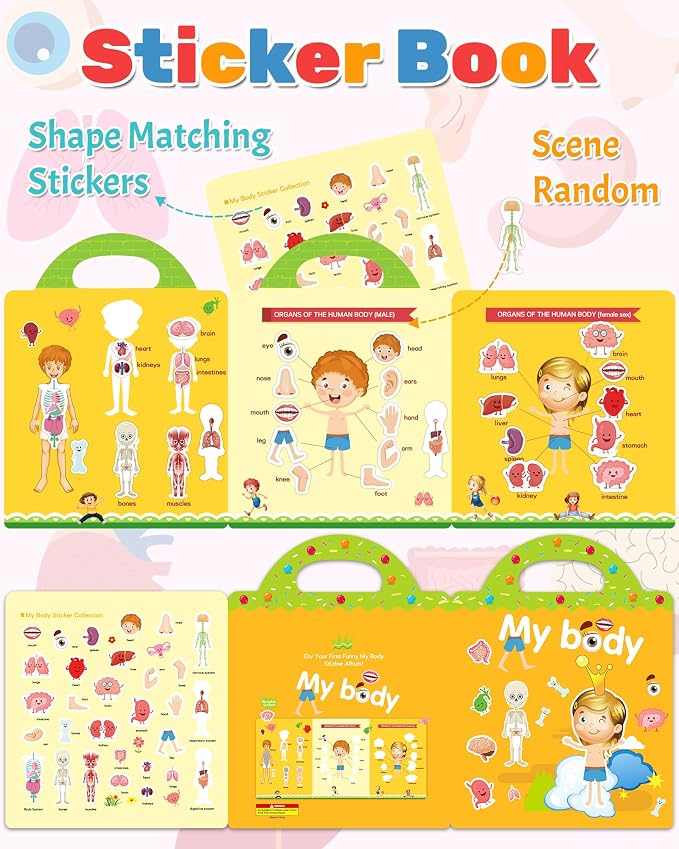 Benresive Reusable Sticker Book for Toddlers, Travel Stickers for Kids | Toddler Travel Activities Toys, Birthday Gifts for Boys & Girls, Airplane Travel & Road Trip Essentials Kids