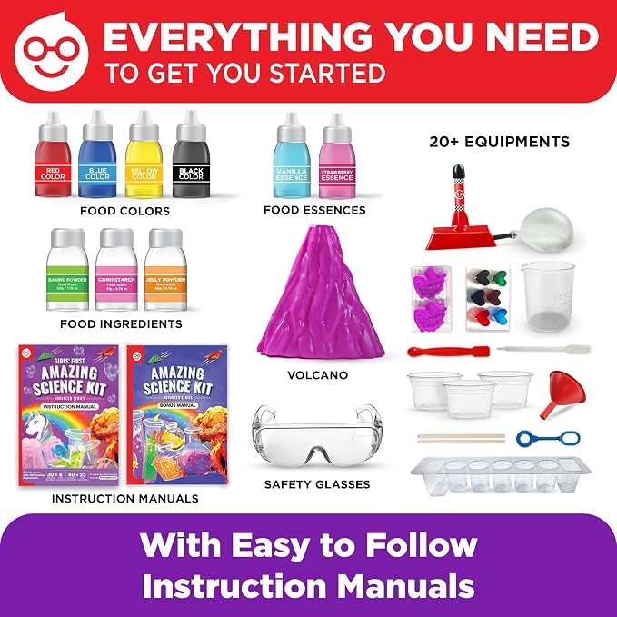 Doctor Jupiter Girls' First Amazing Science Experiments Kit for Ages 4+ | Birthday Gift Ideas for Girls 4, 5, 6, 7, 8 Year Olds, Science Kits for Kids Ages 5-7, STEM Educational Toys