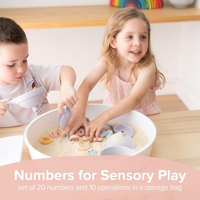 Silicone Kids Sensory Numbers for Kids | Childrens Maths Set | Maths Resources Early Years | Number Toys Early Years Resources | Suitable for 3 Years Plus | Tuff Tray Accessories