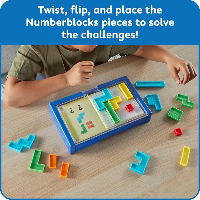 hand2mind Numberblocks Puzzle Solver, Logic Puzzle for Kids, Ages 3+ | Brain Teaser Puzzles for Kids, Educational Block Puzzle Games, Math Toys, Tactile Sensory Toys, Toddler Birthday Gifts