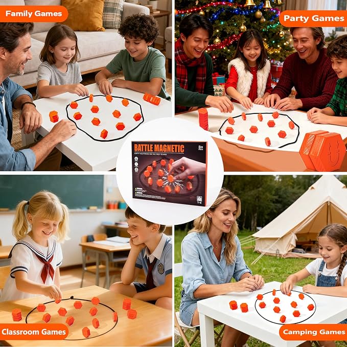 20-Piece Magnetic Chess Game | Textured Stones & Rope, Strategic Standing Play for Kids & Adults, Family, Party, Travel & Camping, Puzzle Strategy Games