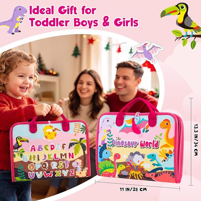 Busy Board Montessori Toys for 2 Year Old Girl Birthday Gift Busy Book | Educational Learning Sensory Quiet Busy Book for Toddlers, Activity Books for Toddlers, Ages 2-4 Travel Toys for Airplane Car
