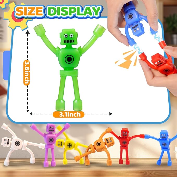 10PC Magnetic Robot Travel Toys for Kids Toddler Boys Sensory Fidget Toy Airplane Road Trip Car Travel Activities Essential Fridge Magnet Fidgets Classroom Must Have Gifts Toy for Boy 3 4 5 6 Year Old