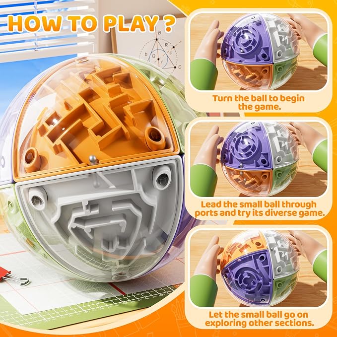3D Ball Puzzle for Kids 5-8 8-12, Color Matched Game Kids Toy | Logical Reasoning, Education Sensory Learning Toys Birthday Gift for Kids Adults 5 6 7 8 9+ Years Old Boys