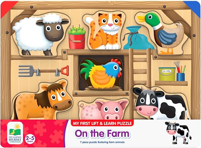 The Learning Journey: My First Lift & Learn - On The Farm – Early Active Puzzle Intellectual Development - Boys & Girls Puzzle Play Toddler Toys & Gifts for Ages 2-5 Award Winning