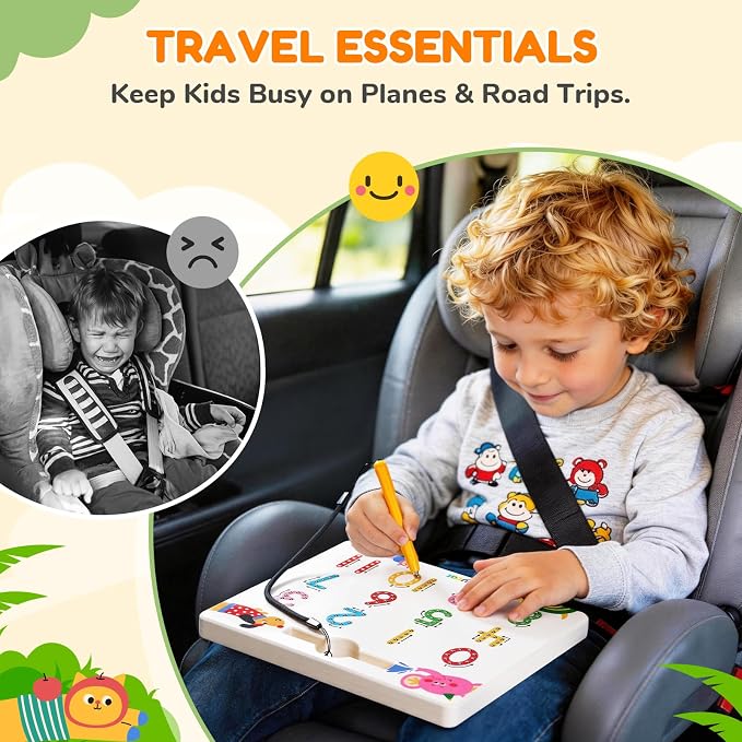 JoyCat Magnetic Animal Number Tracing Board, Double-Sided Numbers 1-20 | 2-in-1 animal number toy for toddlers and kids; preschool math manipulative and kindergarten educational gift for ages 3-5.