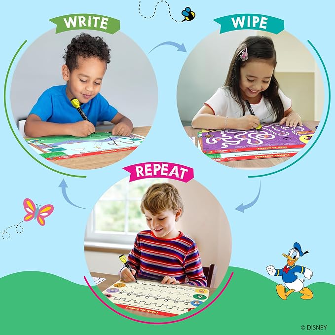 Skillmatics I Can Write – Mickey Mouse, Preschool Learning Activity Book | Disney Junior, Reusable Write and Wipe Mats, Educational Game, Montessori Gift for Toddlers & Preschoolers, Ages 3, 4, 5, 6