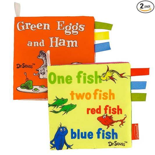 Infantino Soft Activity Books Dr. Seuss One Fish & Green Eggs, 2-Pack