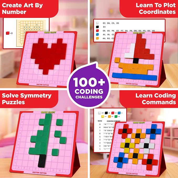 Doctor Jupiter Amazing Science Gift Set for Girls Ages 5+, Birthday Gift | Set of Girls' First Science Kit & Brain Craft Pixel Art Kit, 150+ Activities, Birthday Gift Ideas for Girls Ages 5,6,7,8