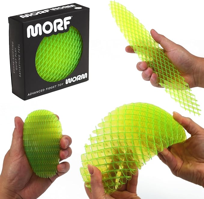 Morf Worm 3D Sensory Figgy Fidget Toy, Assorted Colors, Large | Quiet Fidget Toy: Sensory Figgy toy for focus and stress relief; satisfying tactile play for classrooms, desks, and travel