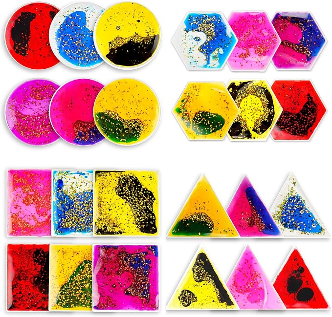 Onyoloy Liquid Sensory Soft Gel Toys - 24-Piece Set, Multi-Shape | Sensory Fidget Toys, Water Sensory Toys, For Nursery, Playroom, For Toddlers and Kids with Autism