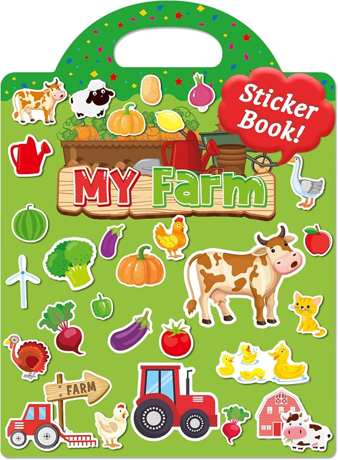 Benresive Reusable Sticker Book for Toddlers, Stickers for Kids, Travel Toy | Toddler Toys, Boys Girls Birthday Gifts, Airplane & Road Trip Essentials Kids, No Mess Waterproof Toddler Crafts Activities