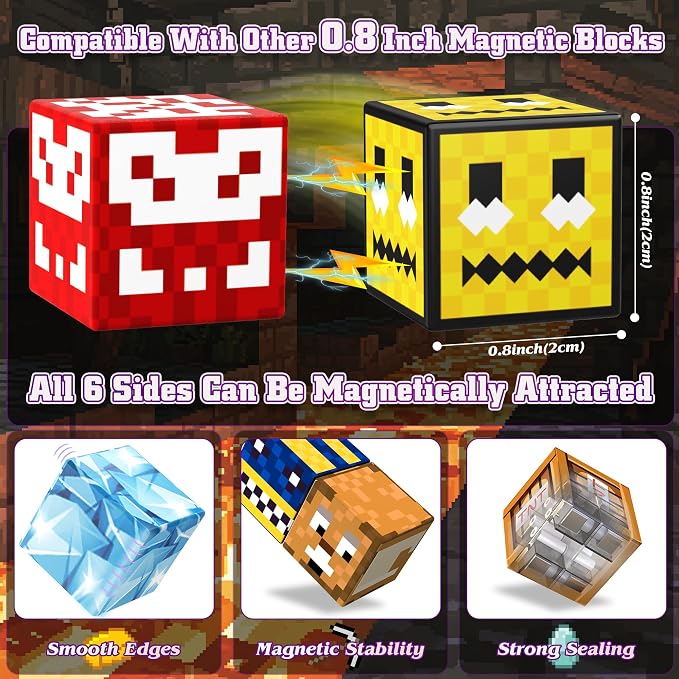Magnetic Blocks Toys for Kids Age 3+, Cave World, 150PCS | Magnetic Building Cube, Construction Toys for Boys & Girls Age 3-4 5 6 7 8-12, Sensory Tiles Building Gift for Birthday