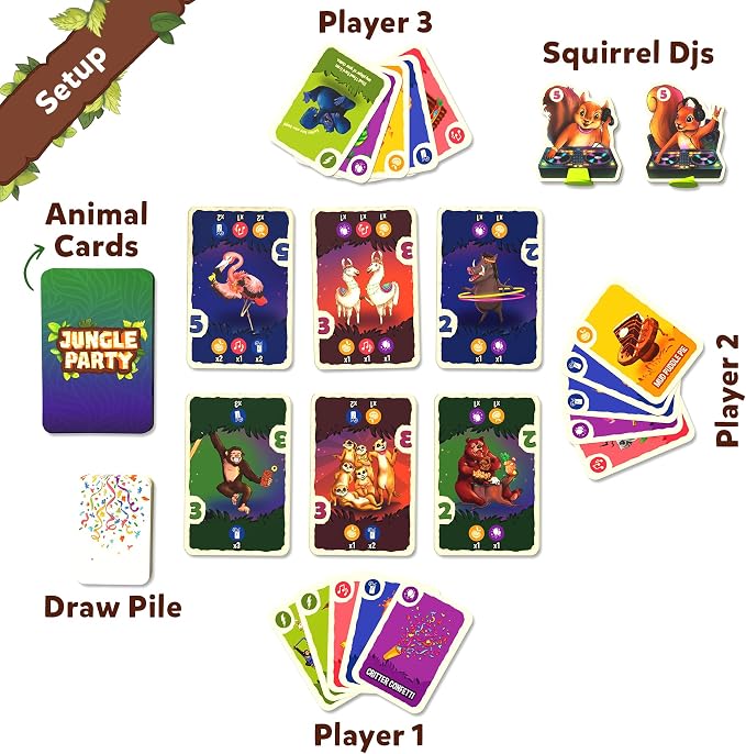 Skillmatics Card Game – Jungle Party, Fun Family Card Game, Fast-Paced | Game of Strategy & Luck, Party Game, Screen-Free, Gift for Girls & Boys Ages 7, 8, 9 & Up