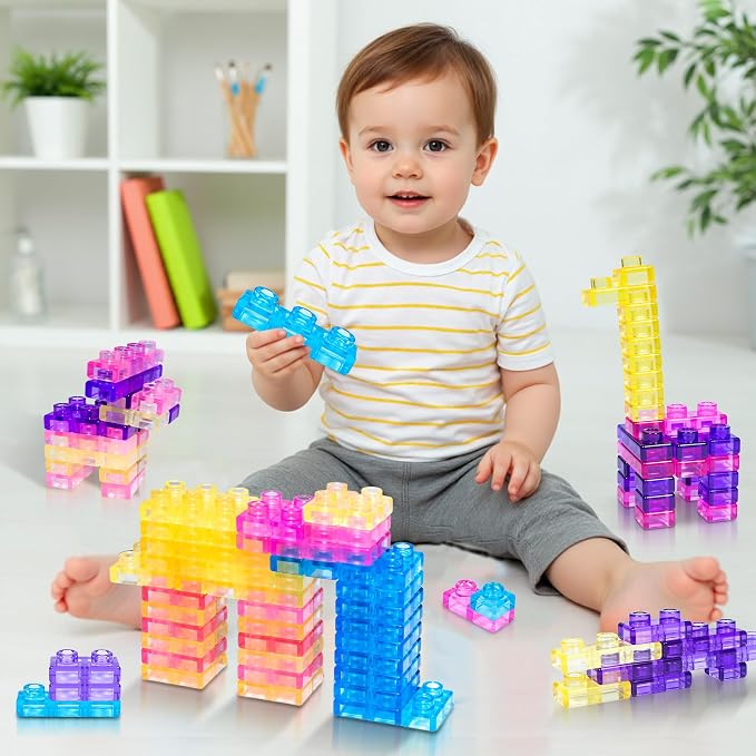 40 PCS Sensory Soft Building Blocks for Toddlers Kids, Squishy Stacking Toy | Preschool Educational Creative Play, Montessori Squeezable, Stretchable Early Learning Construction Playset, Puzzle Blocks
