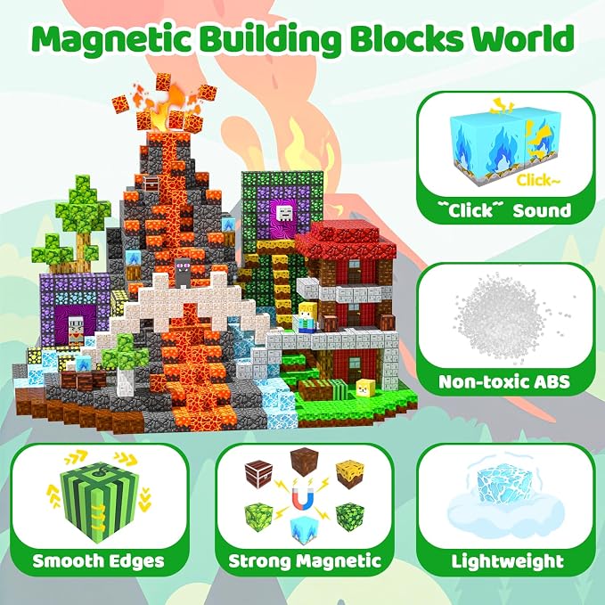 Magnetic Blocks, 150PCS Toys Building Cube Birthday Gifts for Kids | Magnetic Cubes, 0.8 iches Building Blocks, STEM Construction Toys Christmas Birthday Gifts for Kids Boys Girls