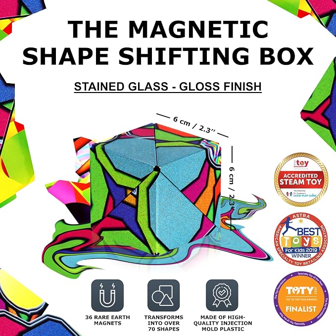 Shashibo DODECA Magnetic Puzzle Cube, Stress Relief Fidget Toy | 100+ Possible Shapes, Sensory Fidget Toy For Adults & Kids, Fun Shape Shifting Puzzle Box For All Ages