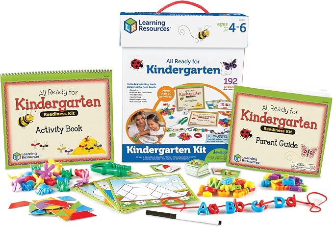 Learning Resources All Ready for Kindergarten Readiness Kit | Classroom Must Haves, Toddler Activities, Homeschool Supplies, Learn to Read, Spelling , Alphabet Kindergarten Workbook