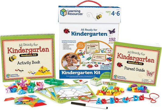 Learning Resources All Ready for Kindergarten Readiness Kit | Classroom Must Haves, Toddler Activities, Homeschool Supplies, Learn to Read, Spelling , Alphabet Kindergarten Workbook