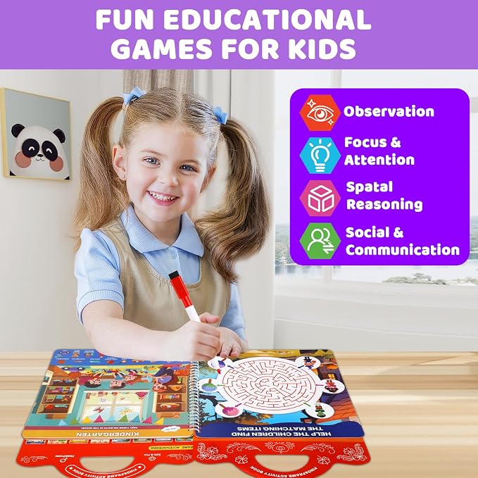 Search and Find Activity Book for Kids Ages 3-5, Toddler Toys Travel Games | Preschool Learning Activities, Kids Busy Book for Car Airplane Road Trip Essentials, Perfect Easter Christmas Birthday Gift