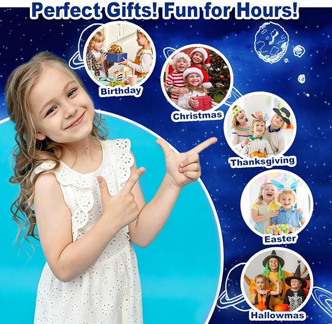JRD&BS WINL Magic 3D Art Kit for Kids: 15 Aqua Puff Paint by Number Crafts, DIY Color & Inflate Activity for Boys Travel Toys for Children Great Gifts for Girls & Boys Ages 4-10(Outer Space)
