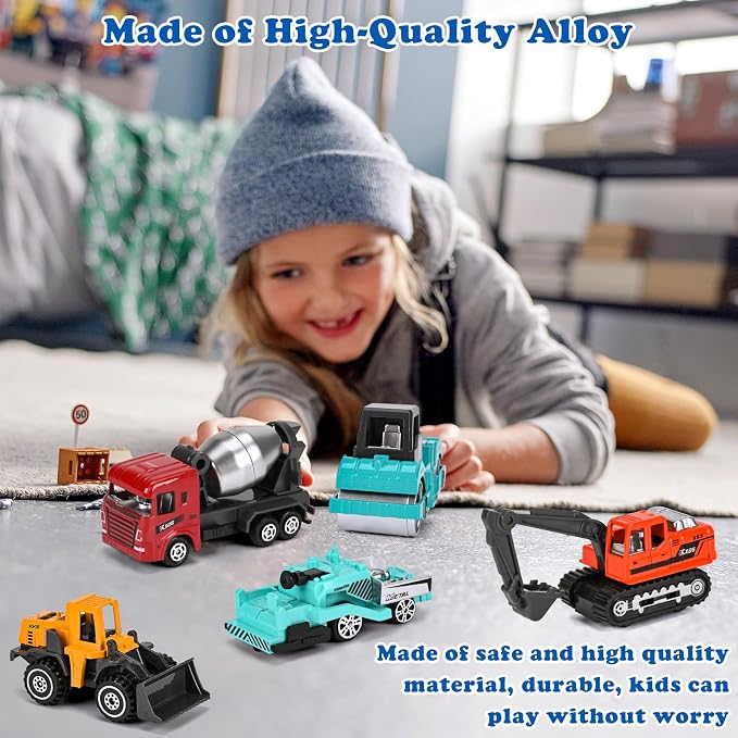 12PCS Metal Mini Cars Toy for Kids | Trucks Toy Vehicles Set for Toddlers,Party Favors for Toddler Toys,Educational Play,Birthday Gift for Boys Girls