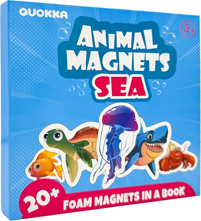Travel Magnetic Puzzles for Toddlers 1-3 - 20+Pcs Toddler Puzzles Ages 2-4 | Sea Magnet Puzzles with Extra-Long Play Book - Strong Magnets for Car Activities - Travel Toys for Kids Ages 3-5