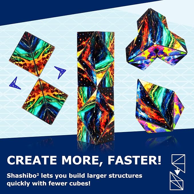Shashibo ICOSA XL Magnetic Puzzle Toy, Stress Relief Fidget Toy | 200+ Possible Shapes, Sensory Fidget Toy For Adults & Kids, Fun Shape Shifting Puzzle Toy For All Ages