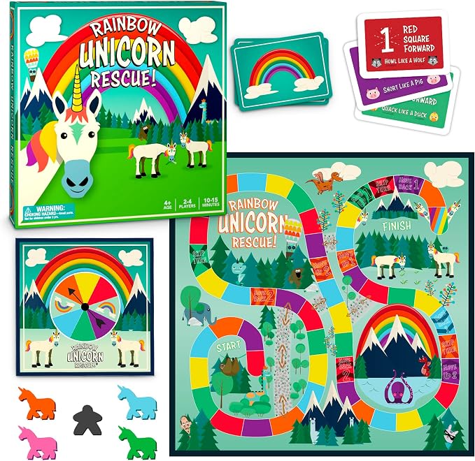 Rainbow Unicorn Rescue - Board Game for Kids Ages 4-8, Fun Family Board Games, Games for 4+ Year Olds, Kids Games for 4+ Year Old Birthday Gift, Unicorn Toy for Girls and Boys, Cooperative Board Games