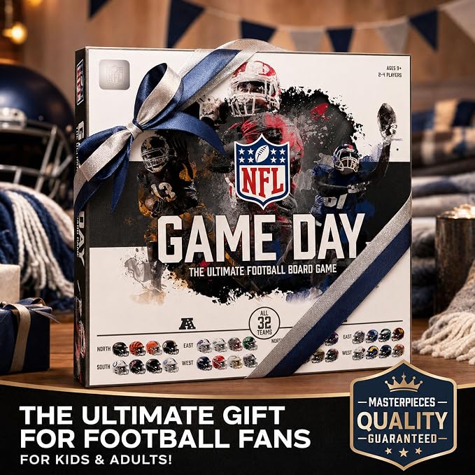 MasterPieces NFL Gameday Board Game | Football Strategy Game | for Ages 9+ | Official NFL board game with all 32 teams, football strategy play for ages 9+, family game night, parties & 2-4 players fun!!