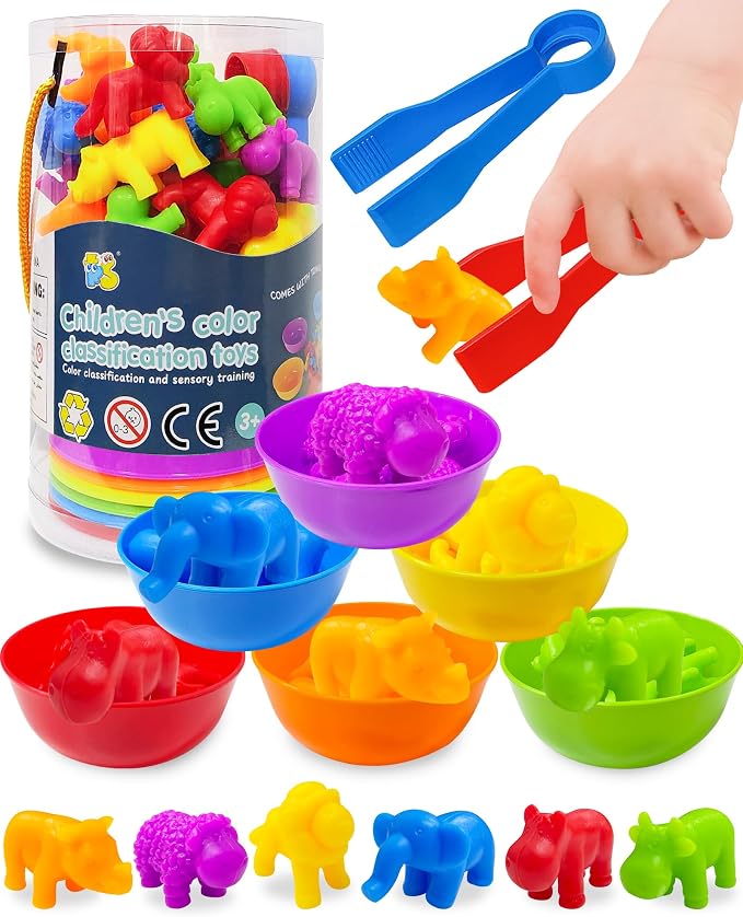 Counting Animals Montessori Toys for 3 4 5 Years Old, Learning Toys Gifts | Sensory Toy for Kids with Autism, Counting Bears, Preschool Sensory Bin Filler, Educational Toy for 3 Year Old, Toddler Gifts