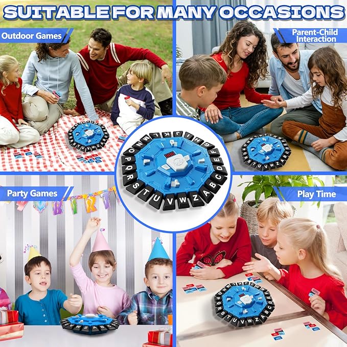 Word Game Family Board Game with Digital Display Timer for Kids and Adults | Fast-Paced 24-Letter Word Game with 2 Modes & 35 Cards for Family Game Nights and Parties, Ages 3 & Up, 2-8 Players