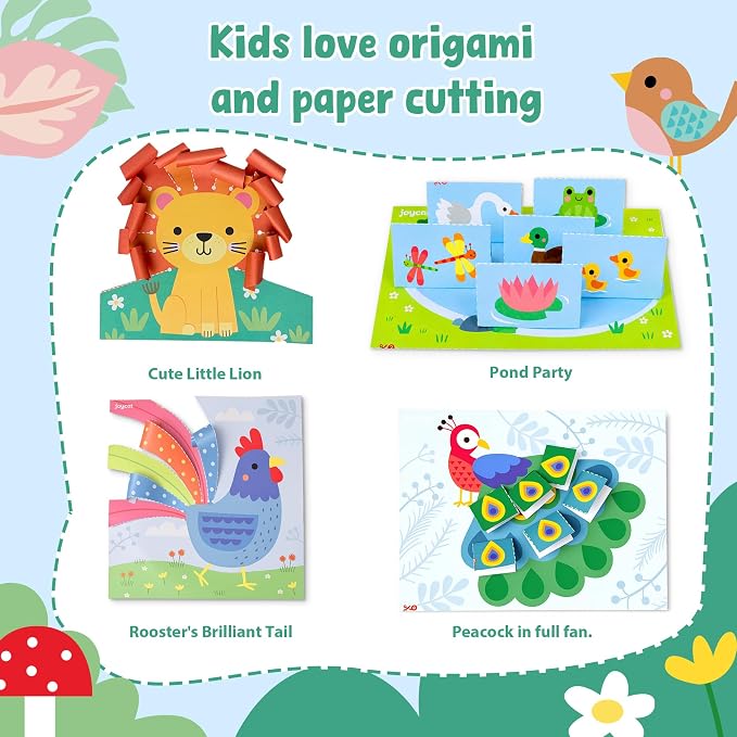 JoyCat Scissor Skills Activity Kit, Toddler Scissors Ages 3-5, Animals | Preschool workbook with 34 animal activities, scissors for kids and glue for 4-level toddler arts and crafts.