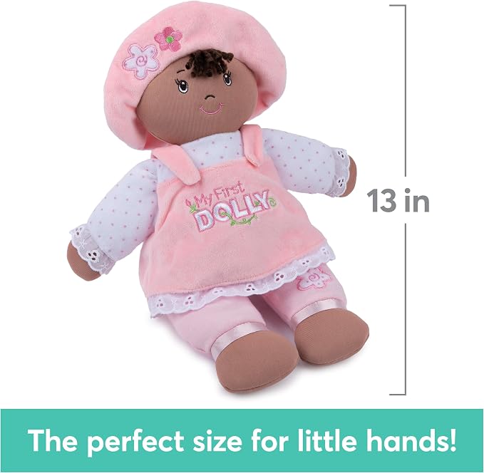 GUND My First Dolly 13-Inch Plush Doll Toddler Toy for Ages 0+ | Baby’s First Friend; Newborn Safe Toy Encourages Tactile Sensory Learning and Self-Soothing During Early Pretend Play