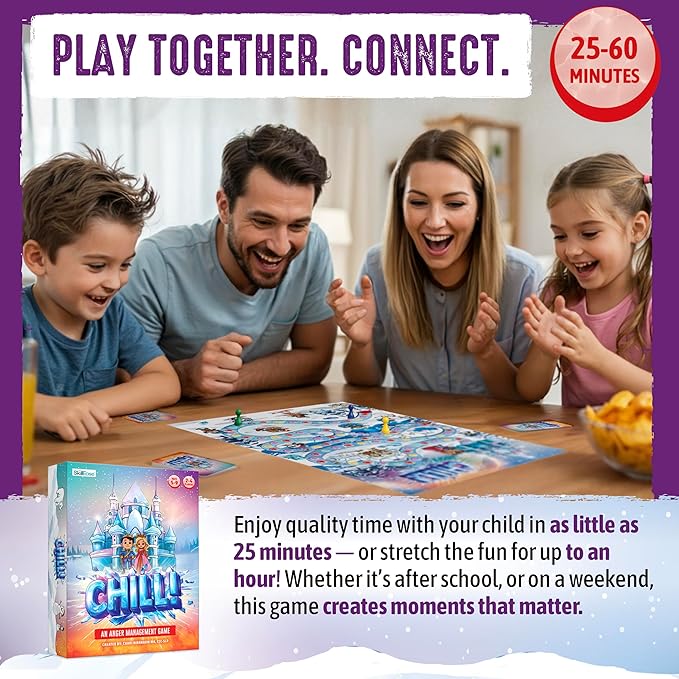 SkillEase CHILL Anger Management for Kids, Ages 5-9, Therapy Games, Social Emotional Learning, Fun Social Skills Board Game for Therapists & Families