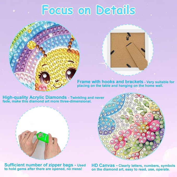 Nardoll Diamond Art Kits - Arts and Crafts - Diamond Art Painting with Wooden Frame - GEM Art for Girls Boys Adults Beginners Home Wall Decor Gifts